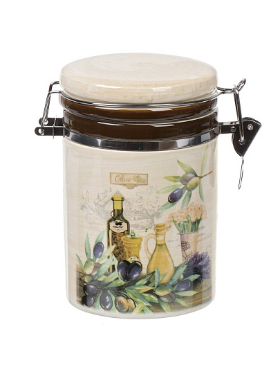 Банка для сыпучих продуктов, доломит, 0.55 л, с крышкой, Daniks, Левадия