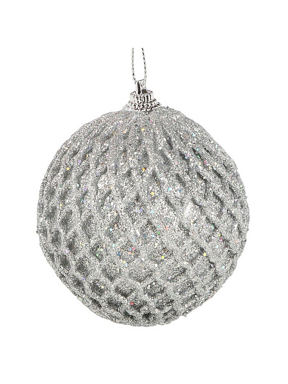 Набор шаров 9 шт, серебро, 8 см, полимер, Y4-9472