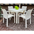 Стол пластик, InGreen, Rattan, 79х79х70 см, квадратный, пластиковая столешница, сливочный, IING6183СЛВ - фото 2