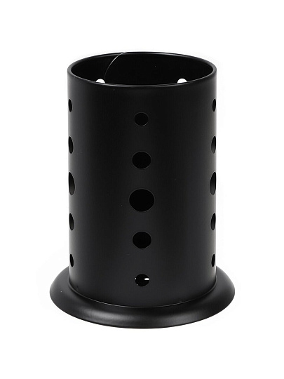 Подставка для столовых приборов, металл, круглая, 16.5х10х12 см, черная, Y4-6215