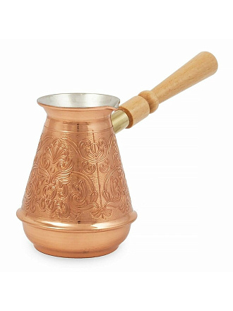 Турка 0.5 л, медь, съемная ручка, ручка деревянная, блистер, TimA, Турчанка, ТУ-500сб