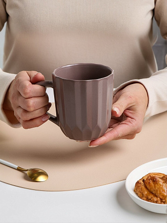 Кружка фарфор, 380 мл, Frankly, Atmosphere, AT-K4375, мокко