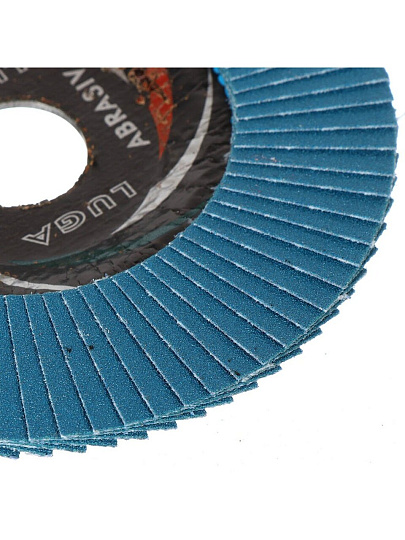 Круг лепестковый торцевой КЛТ1 для УШМ, LugaAbrasiv, диаметр 125 мм, посадочный диаметр 22 мм, зернистость ZK120, шлифовальный