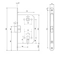 Замок врезной Code Deco, 5300-P-BLM, 34055, без ручки, пластиковый язычок, матовый черный - фото 2