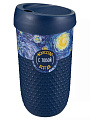 Стакан 550 мл, пластик, Бытпласт, Phibo, с рельефом, с декором, с крышкой, синий, 435254017 - фото 2