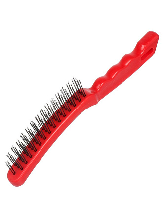 Щетка по металлу 3-рядная, рукоятка пластик, Bartex, 0409011