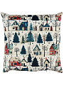 Подушка декоративная, 40х40 см, Новый Год, Домики, 100% полиэстер - фото 3