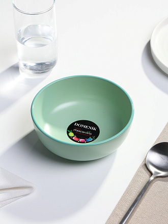 Салатник керамика, круглый, 15х5.6 см, Macarons, Domenik, DM7002, мятный