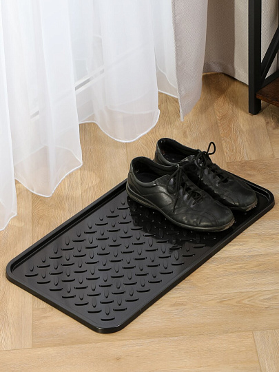 Лоток для обуви, 35х63 см, прямоугольный, пластик, черный, Blabar, 93520