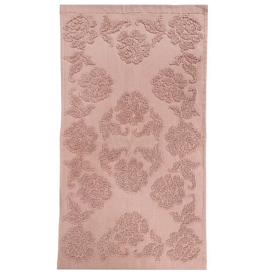 Полотенце кухонное махровое, 30х50 см, 420 г/м2, 100% хлопок, Barkas, Розы, розово-бежевое, Узбекистан