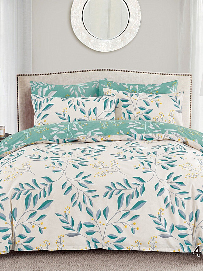 Постельное белье 2-спальное, простыня 200х220 см, 2 наволочки 50х70 см, пододеяльник 175х215 см, Silvano, поплин, Ветви Мультиколор, 22/412-PC/SL