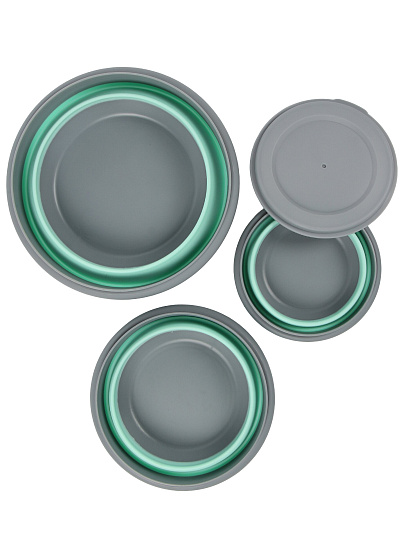 Набор посуды туристический, силикон, складной, 360 мл, 600 мл, 900 мл, B030110