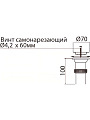 Выпуск для мойки, 1 гайка, чаша нержавеющая сталь, диаметр 70 мм, VIRPlast, 30981207 - фото 2