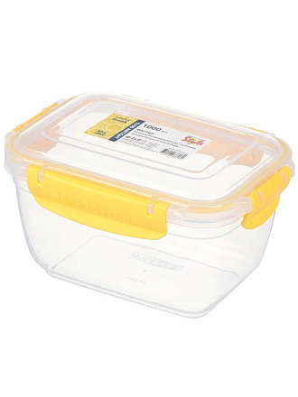 Контейнер пищевой пластик, 1 л, 17х13х10 см, прямоугольный, воздухонепроницаемый, 30862