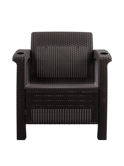 Кресло полипропилен, Альтернатива, Ротанг-плюс, 79х70х73 см, мокко, 106 кг, М8839