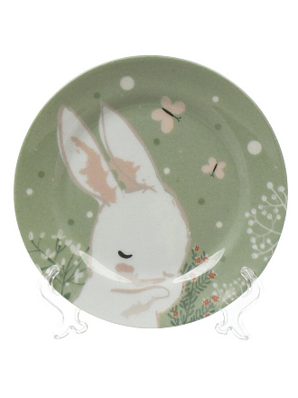 Тарелка десертная фарфор, Идиллия Bunny, 17.5 см, круглая, Добрушский фарфоровый завод, 1С2026Ф34