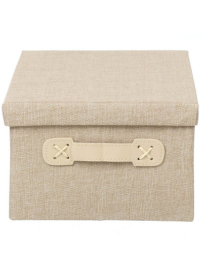 Кофр для хранения, 1 секция, с крышкой, складной, 32х23х15 см, с ручкой, бежевый, A290093