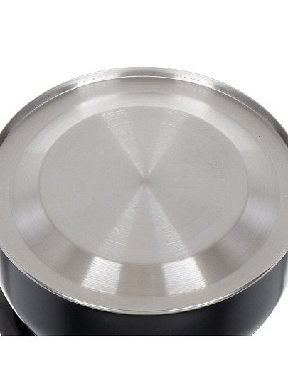 Чайник нержавеющая сталь, 2.5 л, со свистком, матовый, ручка металлическая, Daniks, индукция, черный, GS-04001