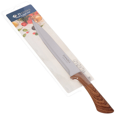 Нож кухонный Daniks, Ларвик, разделочный, нержавеющая сталь, 20 см, рукоятка пластик, YW-A286-SL