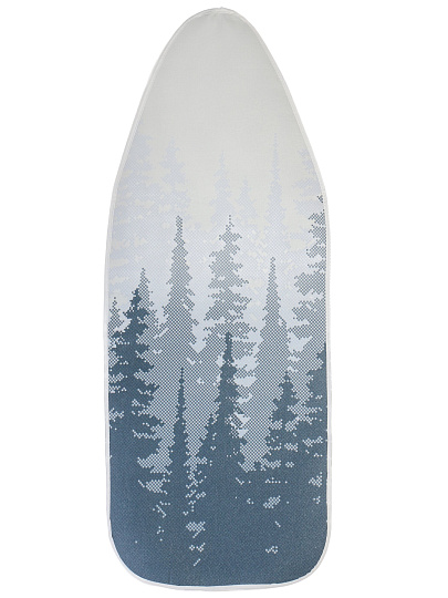 Чехол для гладильной доски с антипригарным покрытием, 122х43 см, сине-серый, трехслойный, Марья Искусница