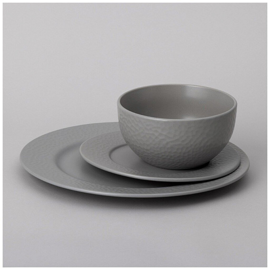 Сервиз столовый керамика, 12 предметов, на 4 персоны, Lefard, Saturn, 191-286, серый