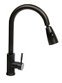 Смеситель для кухни, Aqwin, гибкий излив, с картриджем, черный, A0046S-6 - фото 3