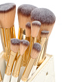 Набор кистей для макияжа, дерево, полимер, металл, с органайзером, белый, Y4-11502 - фото 4