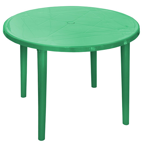 Стол пластик, Стандарт Пластик Групп, 91х91х71 см, круглый, пластиковая столешница, зеленый, 130-0022