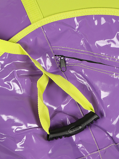 Санки-ватрушка Nika, 110 см, 110 кг, с буксировочным тросом, с ручками, фиолетово-лимонные, ТБ1К-110/ФЛ