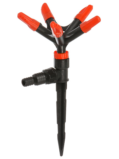 Разбрызгиватель пятилепестковый, пластик, на ножке, быстросъемный, Grandy, черный