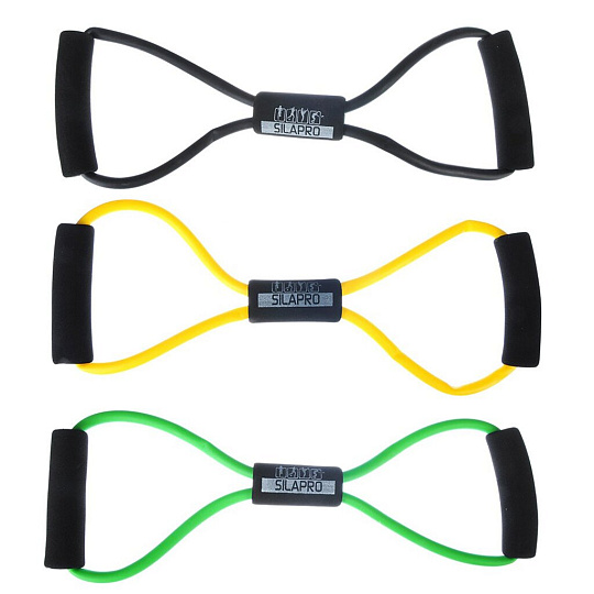 Эспандер для укрепления мышц груди и плечевого пояса, 36 см, латекс, одинарный, в ассортименте, SilaPro, 197003