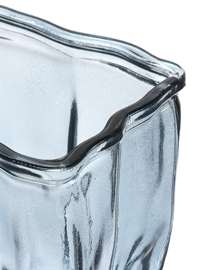 Ваза стекло, настольная, 22х11.5 см, Мятая, A060329, графит