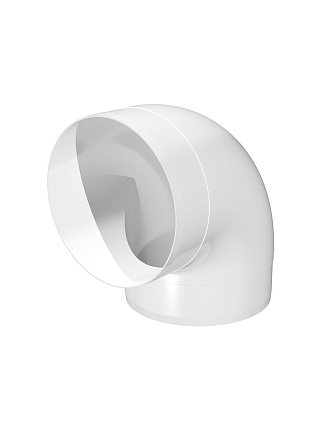 Уголок вентиляционный пластик, установочный диаметр 125 мм, 90 °, ERA, 12,5ККП