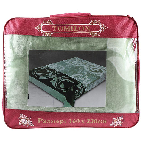 Плед Tomilon полутораспальный (160х210 см) полиэстер, в сумке, Новейшие однотонные узоры 65045
