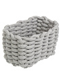 Набор плетеных корзин 3 шт, прямоугольный, плетеный, хлопок, серый, 34х28х15см, 21х14х13см, МП, Y4-8937 - фото 6