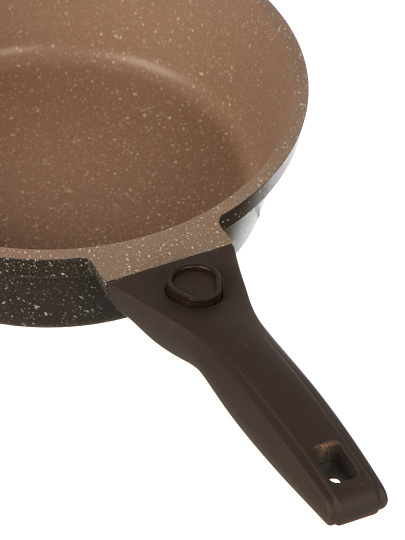 Сковорода литой алюминий, 20 см, антипригарное покрытие, Горница, Дуэт Шоколадный мусс, с крышкой, съемная ручка, индукция, Ис8204Дш