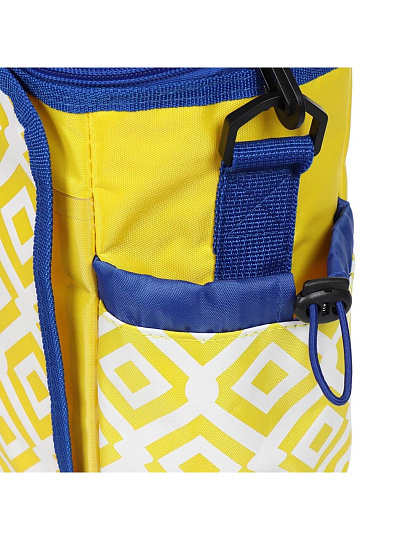 Термосумка 8 л, 30х13х28 см, Green Days, полиэстер, алюминий, прямоугольная, желтая, с синими ручками, CA210112.01