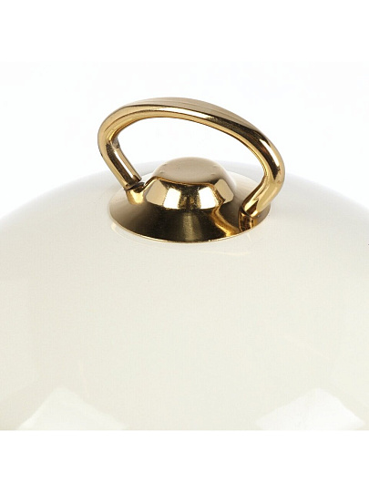 Кастрюля эмалированная сталь, 2.2 л, крышка сталь, ручки золотые, RasheL, R1616, кремовая, индукция