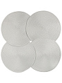 Набор салфеток полимер, 38х38 см, кругл, 4 шт, стальная, МП, Y6-2538 - фото 3