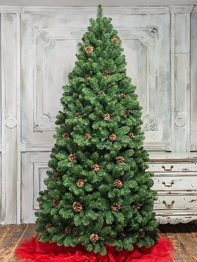 Елка новогодняя напольная, 180 см, Снежная королева, ель, зеленая, хвоя ПВХ пленка, 32180, ЕлкиТорг