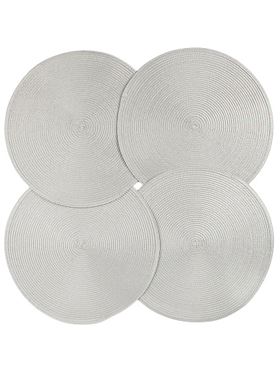 Набор салфеток полимер, 38х38 см, кругл, 4 шт, стальная, МП, Y6-2538