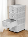 Комод 4 ящика, Дюна, 40х50х98 см, белый, плетеный, 04054, Dunya Plastik - фото 6
