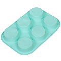 Форма для запекания силикон, 17.5х30 см, прямоугольная, 6 маффинов, бирюзовая, Y3-1315 - фото 2