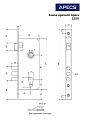 Замок врезной Apecs, 2223/60-AC, 16949, ручка в комплекте, цилиндровый, медный - фото 4