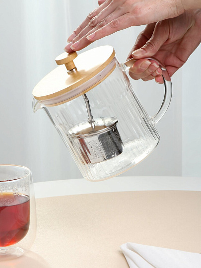 Чайник заварочный стекло, 1.2 л, с ситечком, BY Collection, Teya, 850-235
