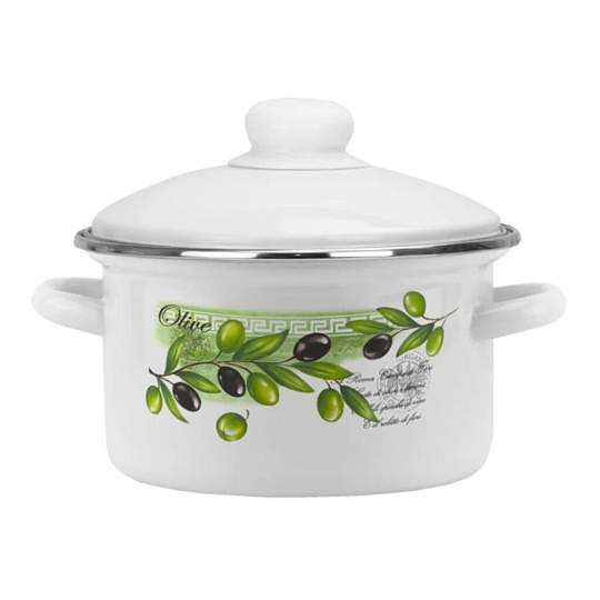 Кастрюля эмалированная сталь, 4 л, крышка сталь, Магнитогорская эмаль, Оливия-А, 01-Б1614/4, индукция