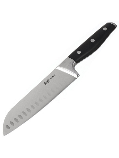 Нож кухонный Tefal, Jamie Oliver, сантоку, нержавеющая сталь, 18 см, рукоятка пластик, K2671844