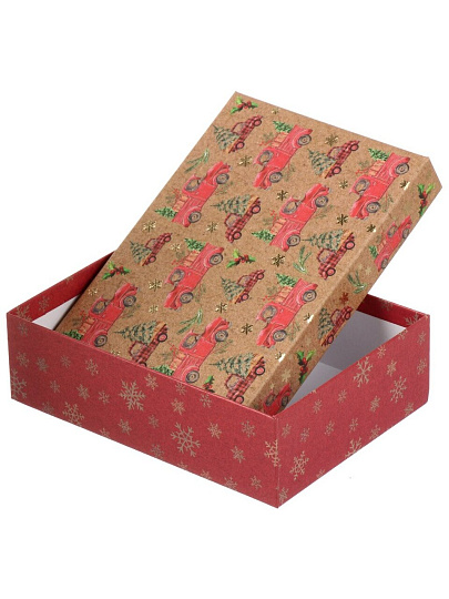 Коробка подарочная картон, 22х16х6.5 см, в ассортименте, Новый год, A470104