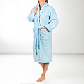 Халат женский, махровый, 100% хлопок, светло-голубой, L-XL, 48-50, Silvano