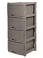 Комод 4 ящика, Rattan, 48х41х94.5 см, темный каштан, KL377312011, Keeplex - фото 3